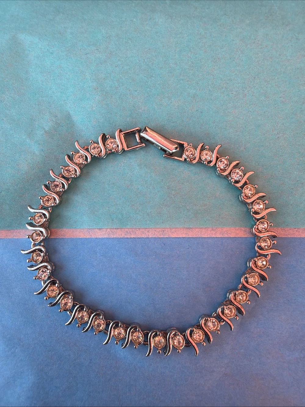Vintage signed Park Lane Swarovski crystal tennis bracelet